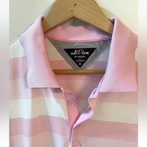 Adi Pure By Adidas Polo shirt Golf Performance Pink  Pastel Stripes Men’s S